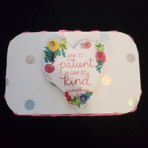 Floral Heart Decor Storage Tin with Inspirational Quote